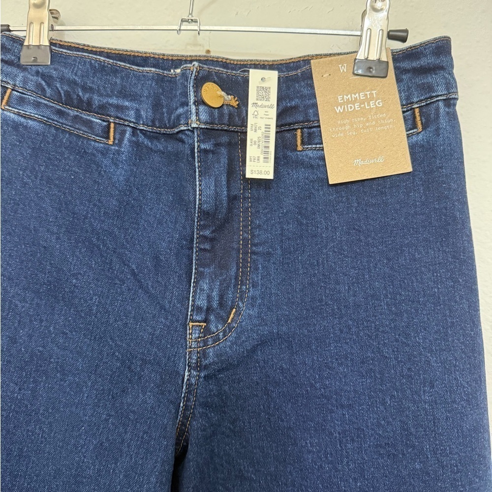 Madewell Women's Deep Indigo Wide Leg Jeans - Picture 2 of 3